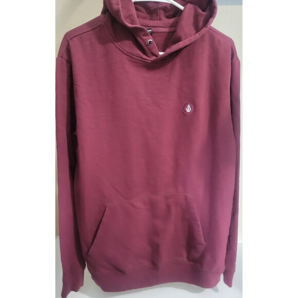 Volcom Burgundy Pullover Hoodie Size Large Men's - Picture 4 of 7